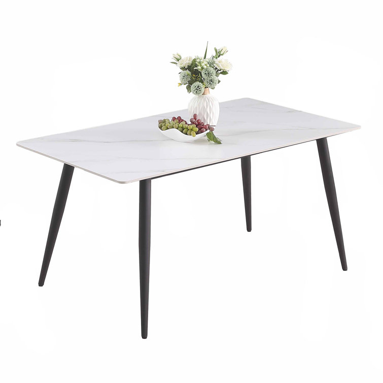 Ebern Designs Romanson Ceramic Top Dining Table Wayfair
